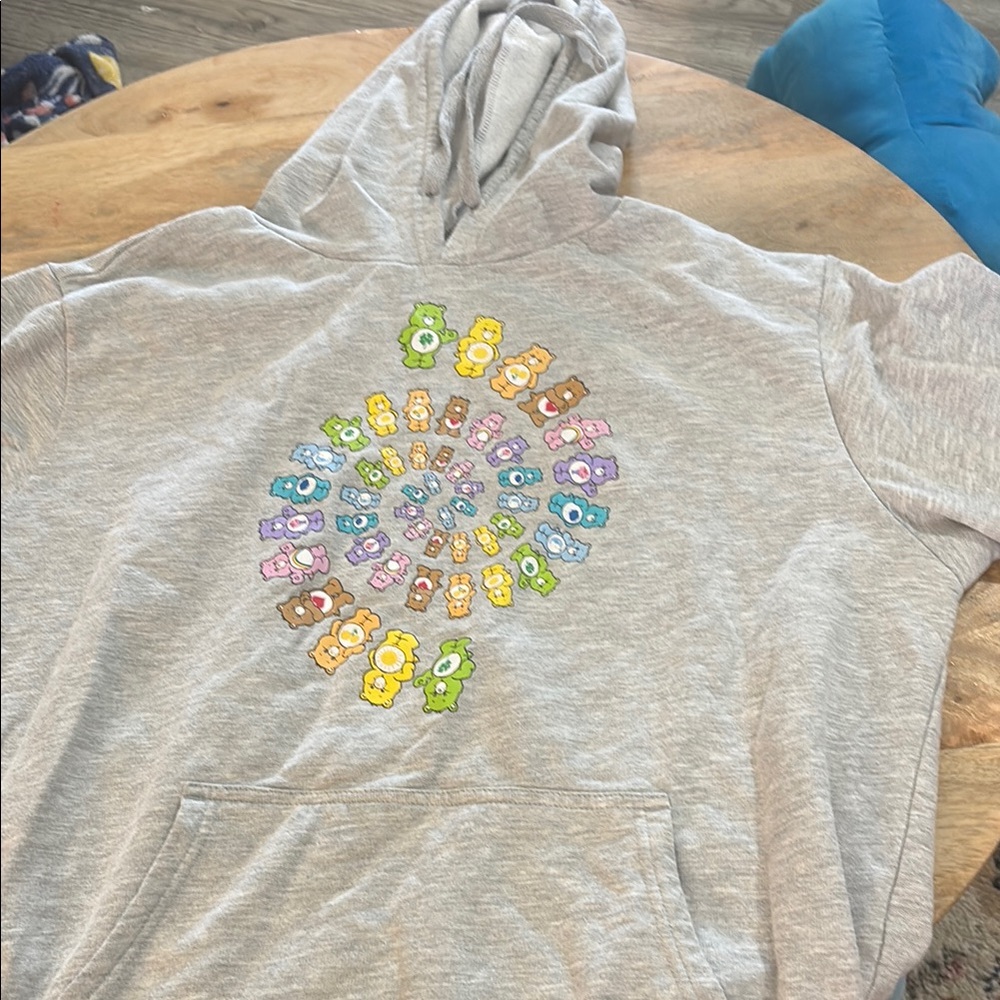 Grey carebear hoodie size lg